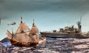 Mayflower II trifft HMS Diamond auf hoher See 1:350