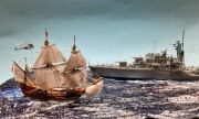 Mayflower II trifft HMS Diamond auf hoher See 1:350