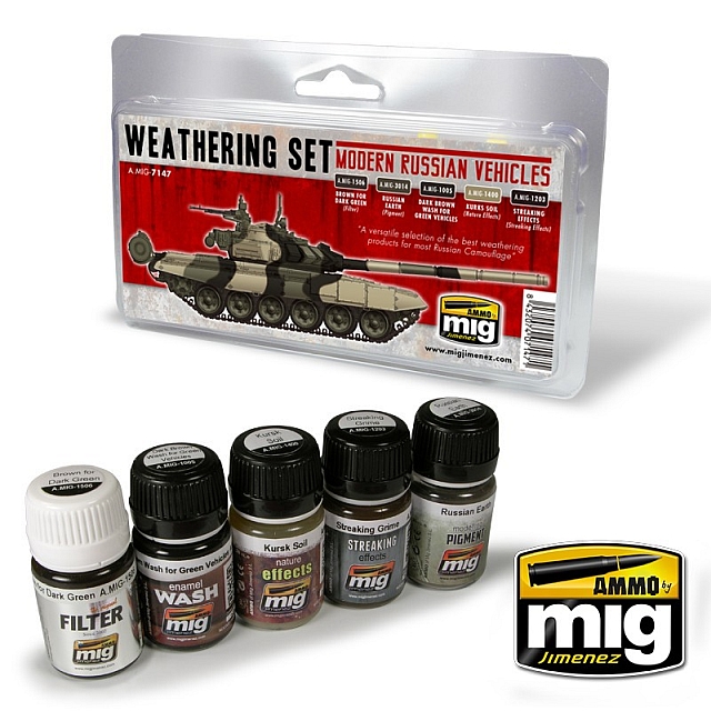 Boxart Weathering set Modern Russian vehicles 7147 Ammo by Mig Jimenez