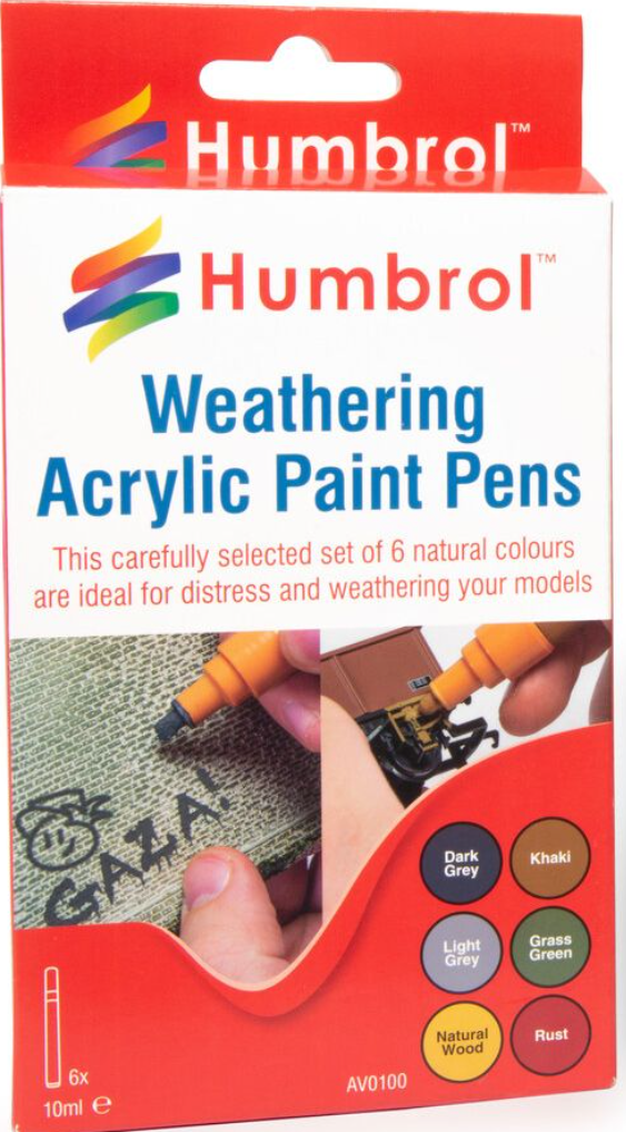 Boxart Weathering Acrylic Paint Pens (Pack of 6) AV0100 Humbrol