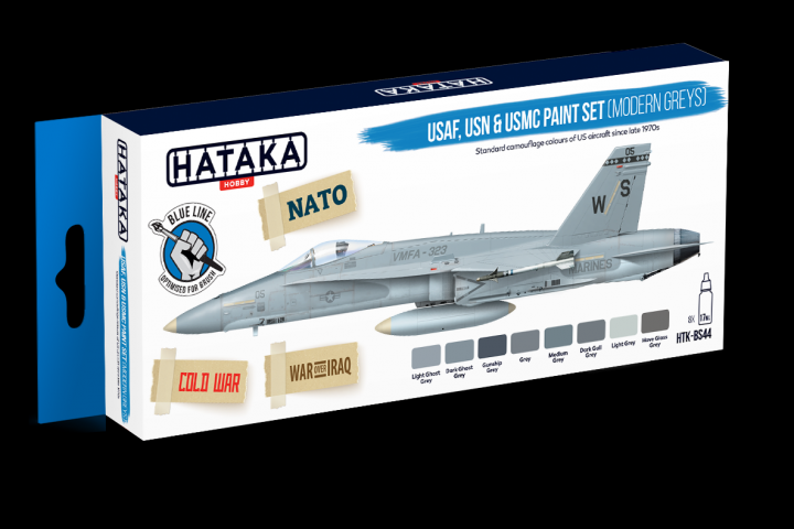 Boxart USAF, USN & USMC paint set (modern greys) HTK-BS44 Hataka Hobby Blue Line