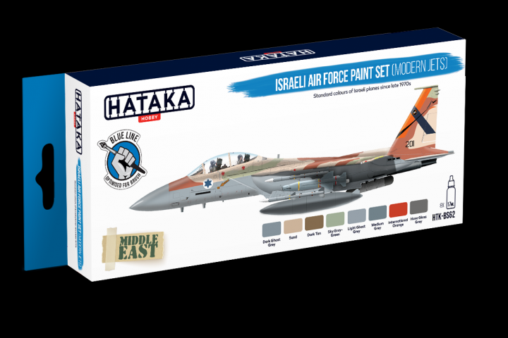 Boxart Israeli Air Force paint set (modern jets) HTK-BS62 Hataka Hobby Blue Line