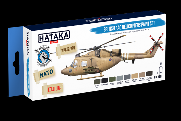 Boxart British AAC Helicopters paint set HTK-BS87 Hataka Hobby Blue Line