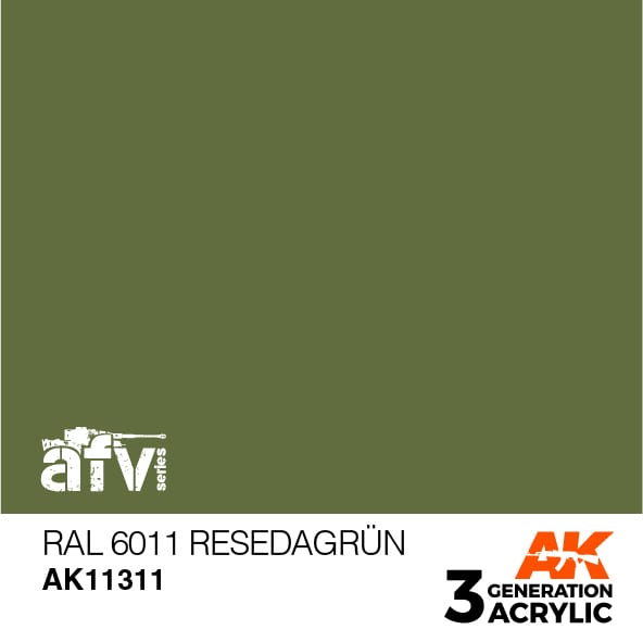 Boxart RAL 6011 Resedagrün AK 3rd Generation - AFV Boxart RAL 6011 Resedagrün AK 3rd Generation - AFV