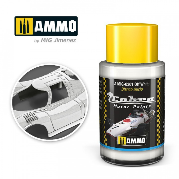 Boxart Cobra Motor Off White A.MIG-0301 Ammo by Mig Jimenez Boxart Cobra Motor Off White A.MIG-0301 Ammo by Mig Jimenez