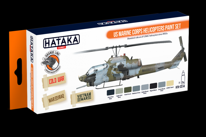 Boxart US Marine Corps Helicopters paint set HTK-CS14 Hataka Hobby Orange Line Boxart US Marine Corps Helicopters paint set HTK-CS14 Hataka Hobby Orange Line