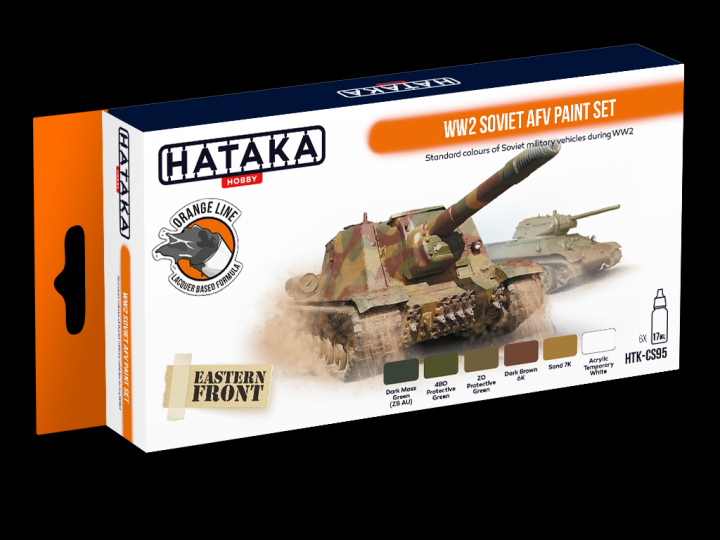 Boxart WW2 Soviet AFV paint set HTK-CS95 Hataka Hobby Orange Line Boxart WW2 Soviet AFV paint set HTK-CS95 Hataka Hobby Orange Line