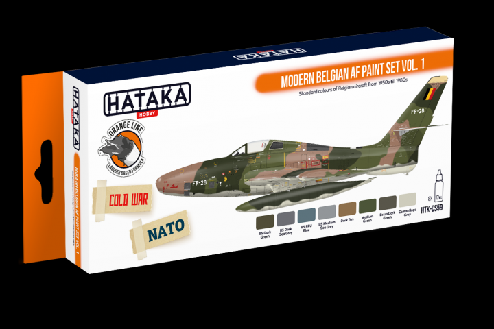Boxart Modern Belgian AF paint set vol. 1 HTK-CS59 Hataka Hobby Orange Line