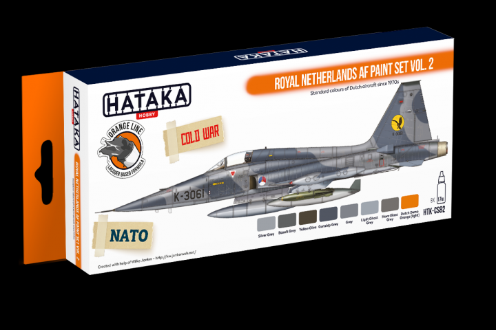 Boxart Royal Netherlands AF paint set vol. 2 HTK-CS74 Hataka Hobby Orange Line Boxart Royal Netherlands AF paint set vol. 2 HTK-CS74 Hataka Hobby Orange Line