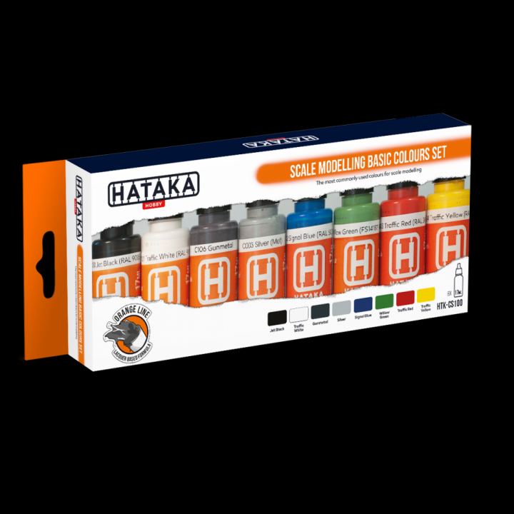 Boxart Scale modelling basic colours set HTK-CS100 Hataka Hobby Orange Line Boxart Scale modelling basic colours set HTK-CS100 Hataka Hobby Orange Line