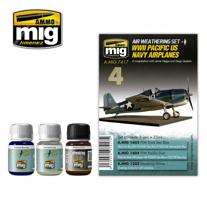 Boxart WWII PACIFIC US NAVY AIRPLANES washes set  Ammo by Mig Jimenez