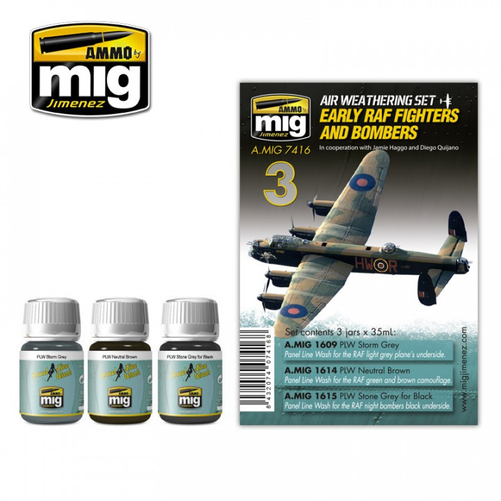 Boxart Early RAF Fighters and Bombers Weathering set  Ammo by Mig Jimenez