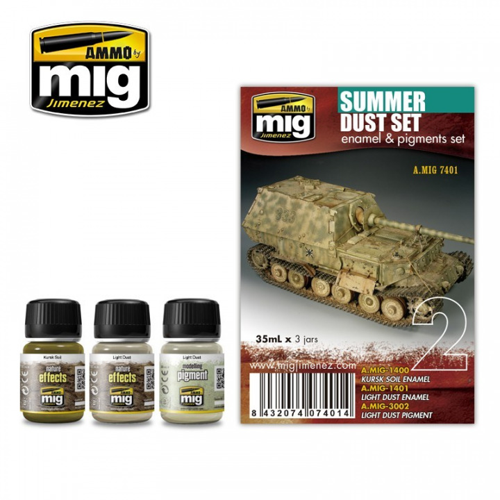 Boxart Summer Dust Enamel & Pigments Set Ammo by Mig Jimenez Boxart Summer Dust Enamel & Pigments Set Ammo by Mig Jimenez