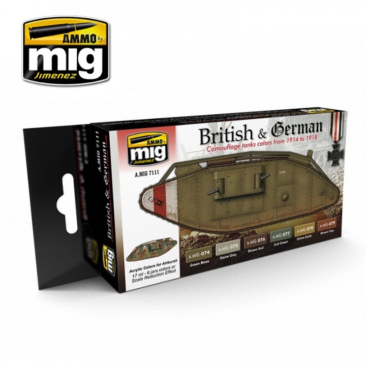 Boxart British & German Camouflage tanks colors from 1914 to 1918  Ammo by Mig Jimenez