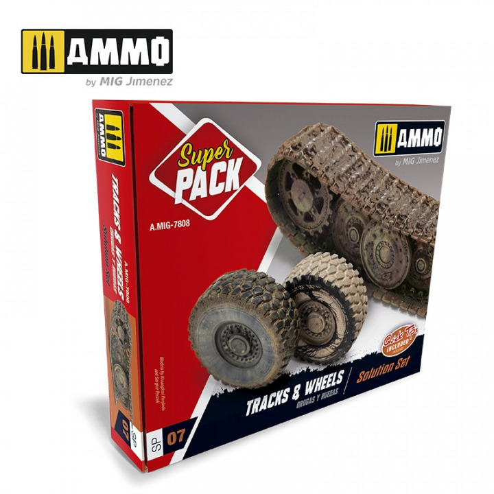 Boxart Super Pack Tracks & Wheels SP07 A.MIG-7808 Ammo by Mig Jimenez