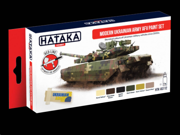 Boxart Modern Ukrainian Army AFV Paint Set HTK-AS112 Hataka Hobby Red Line Boxart Modern Ukrainian Army AFV Paint Set HTK-AS112 Hataka Hobby Red Line