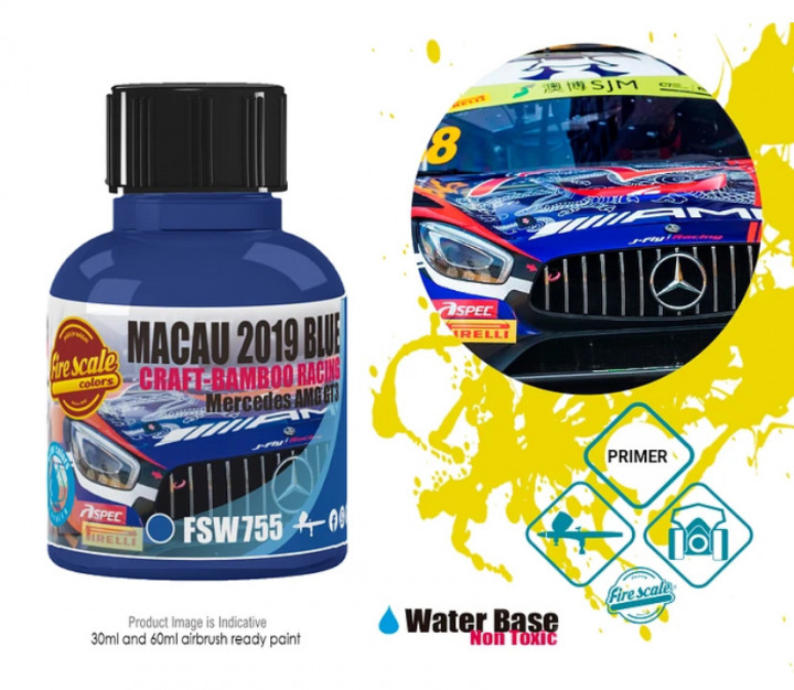 Boxart Macau 2019 Blue Craft-Bamboo Racing - Mercedes AMG GT3 FSW755-30 Fire Scale Colors Boxart Macau 2019 Blue Craft-Bamboo Racing - Mercedes AMG GT3 FSW755-30 Fire Scale Colors