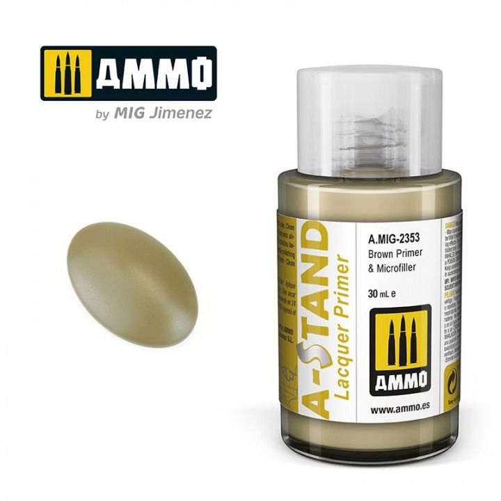 Boxart A-STAND Brown Primer & Microfiller  Ammo by Mig Jimenez