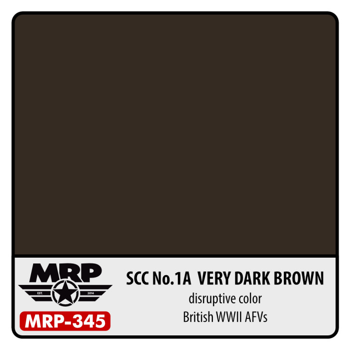 Boxart No.1A Very Dark Brown (British WWII AFV) (Disruptive Colour) MR.Paint Boxart No.1A Very Dark Brown (British WWII AFV) (Disruptive Colour) MR.Paint