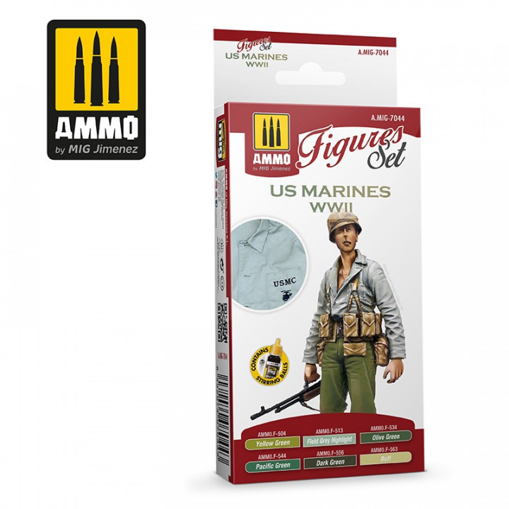 Boxart US Marines WWII Set A.MIG-7044 Ammo by Mig Jimenez