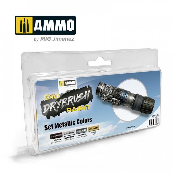 Boxart DRYBRUSH Set Metallic Colors Set  Ammo by Mig Jimenez