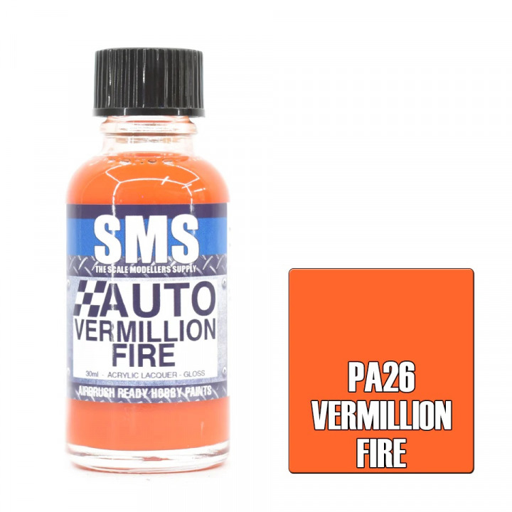 Boxart Auto Colour VERMILLION FIRE PA26 SMS Boxart Auto Colour VERMILLION FIRE PA26 SMS
