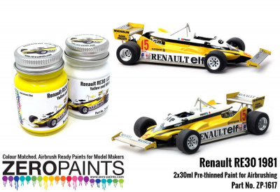 Boxart Renault RE30 1981 Yellow and White  Zero Paints