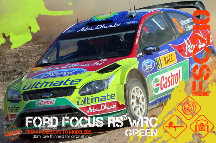 Boxart Ford Focus RS WRC Green  Fire Scale Colors