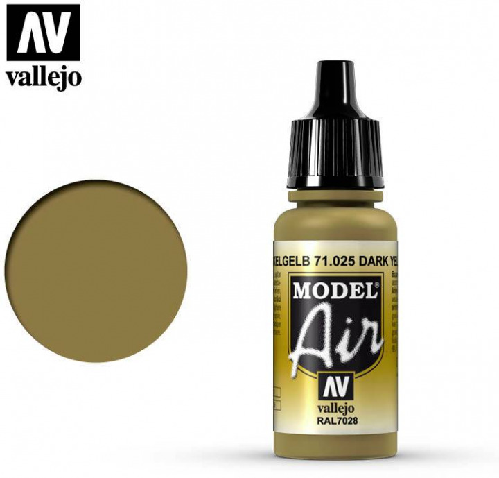 Boxart Dark Yellow, RAL 7028, Dunkelgelb 025 Vallejo Model Air