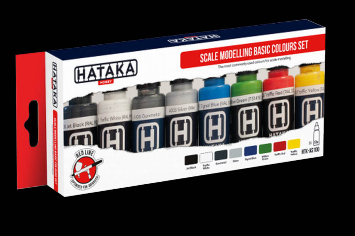 Boxart Scale modelling basic colours set HTK-AS100 Hataka Hobby Red Line