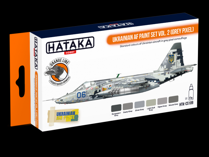 Boxart Ukrainian AF paint set vol. 2 (Grey Pixel) HTK-CS109 Hataka Hobby Orange Line Boxart Ukrainian AF paint set vol. 2 (Grey Pixel) HTK-CS109 Hataka Hobby Orange Line