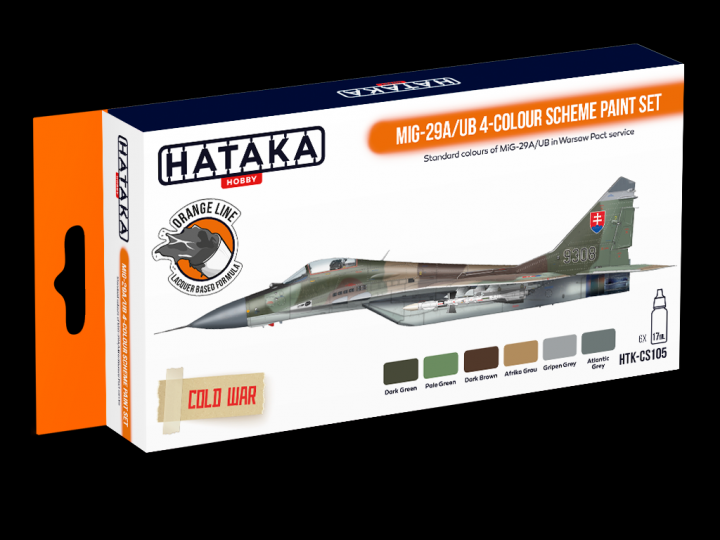 Boxart MiG-29A/UB 4-colour scheme paint set HTK-CS105 Hataka Hobby Orange Line Boxart MiG-29A/UB 4-colour scheme paint set HTK-CS105 Hataka Hobby Orange Line