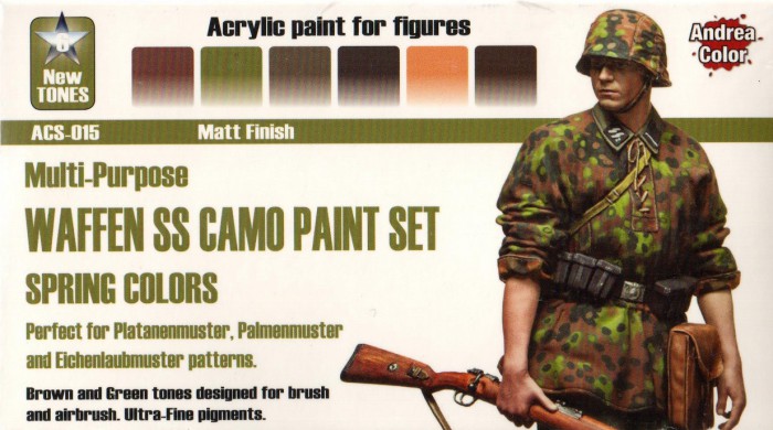 Boxart Waffen SS Camo Paint Set (Spring Colors) (6x17ml) ACS-015 Andrea Color