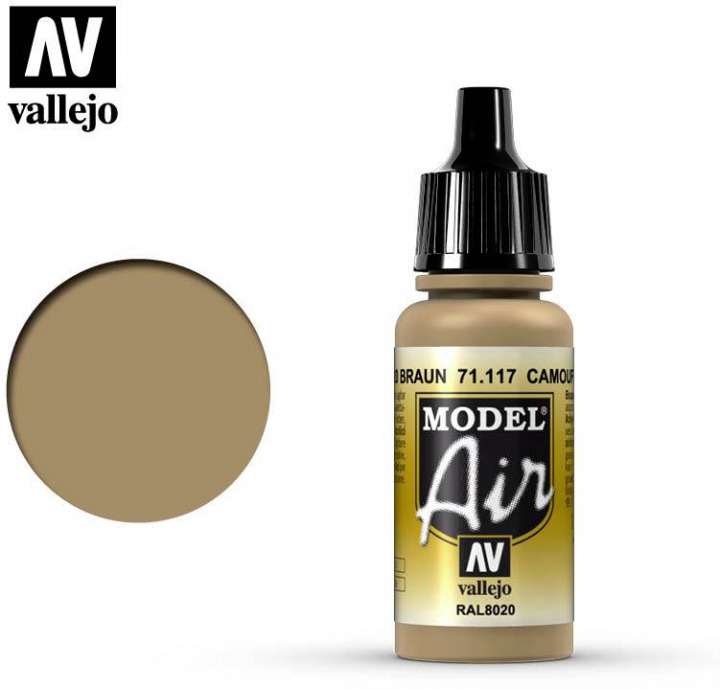 Boxart Camouflage Brown - RAL 8020 71.117 Vallejo Model Air