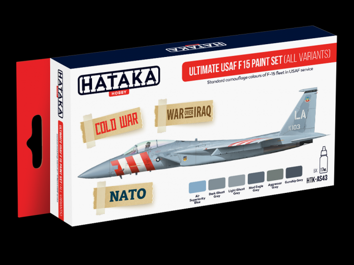 Boxart Ultimate USAF F-15 paint set (all variants) HTK-AS43 Hataka Hobby Red Line Boxart Ultimate USAF F-15 paint set (all variants) HTK-AS43 Hataka Hobby Red Line