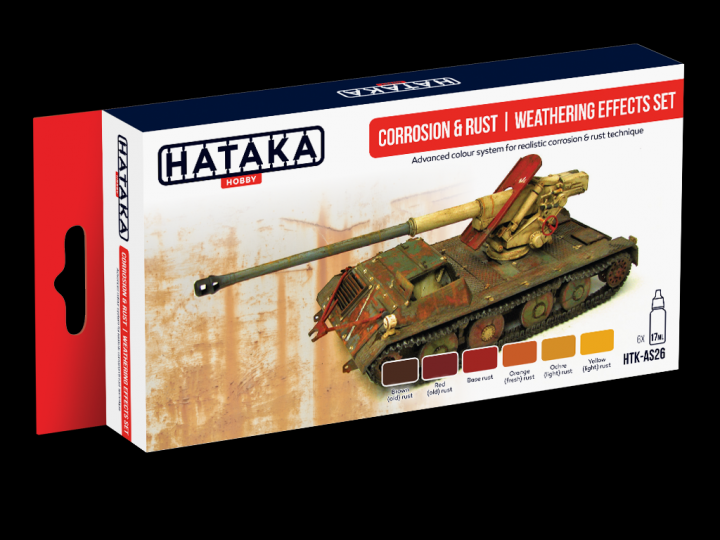 Boxart Corrosion & rust | weathering effects set HTK-AS26 Hataka Hobby Red Line