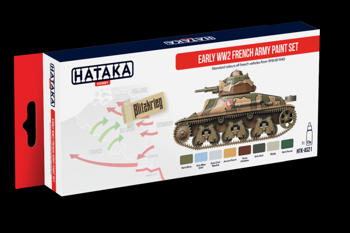 Boxart Early WW2 French Army paint set HTK-AS21 Hataka Hobby Red Line