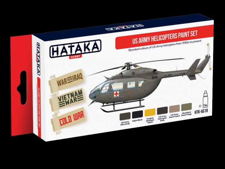 Boxart US Army Helicopters Paint Set HTK-AS19 Hataka Hobby Red Line Boxart US Army Helicopters Paint Set HTK-AS19 Hataka Hobby Red Line