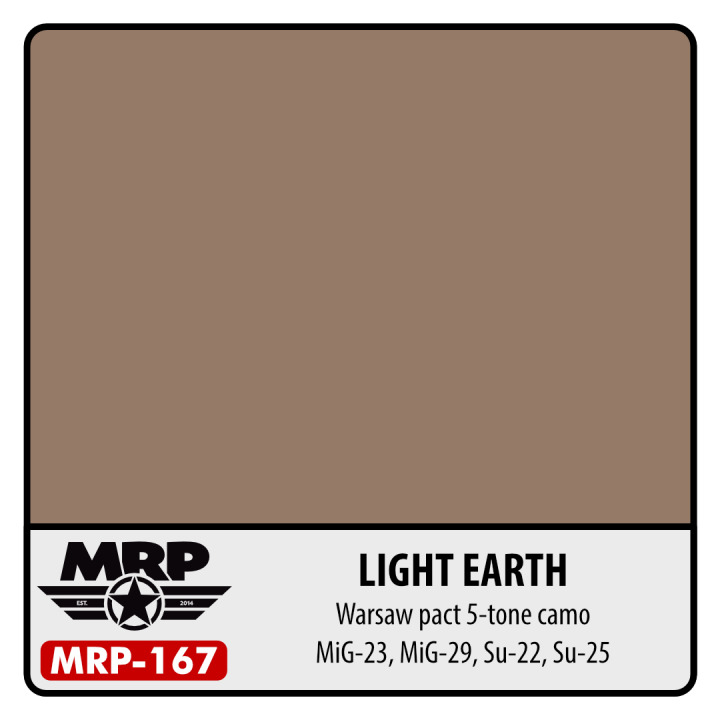 Boxart Light Earth (Mig-23, Mig-29, Su-22, Su-25) Warsaw Pact 5-tone Camo MR.Paint